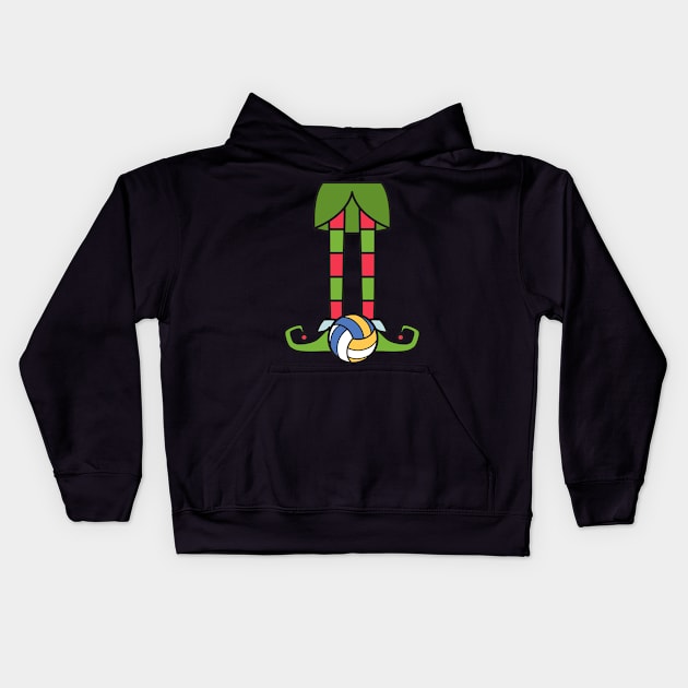 Volleyball Christmas Elf Xmas Gift Kids Hoodie by RJCatch